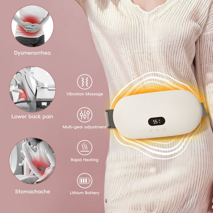Period Pain Relief Portable Smart Warm Palace Belt Relie Menstrual Cramps Massager Menstrual Heating Pad